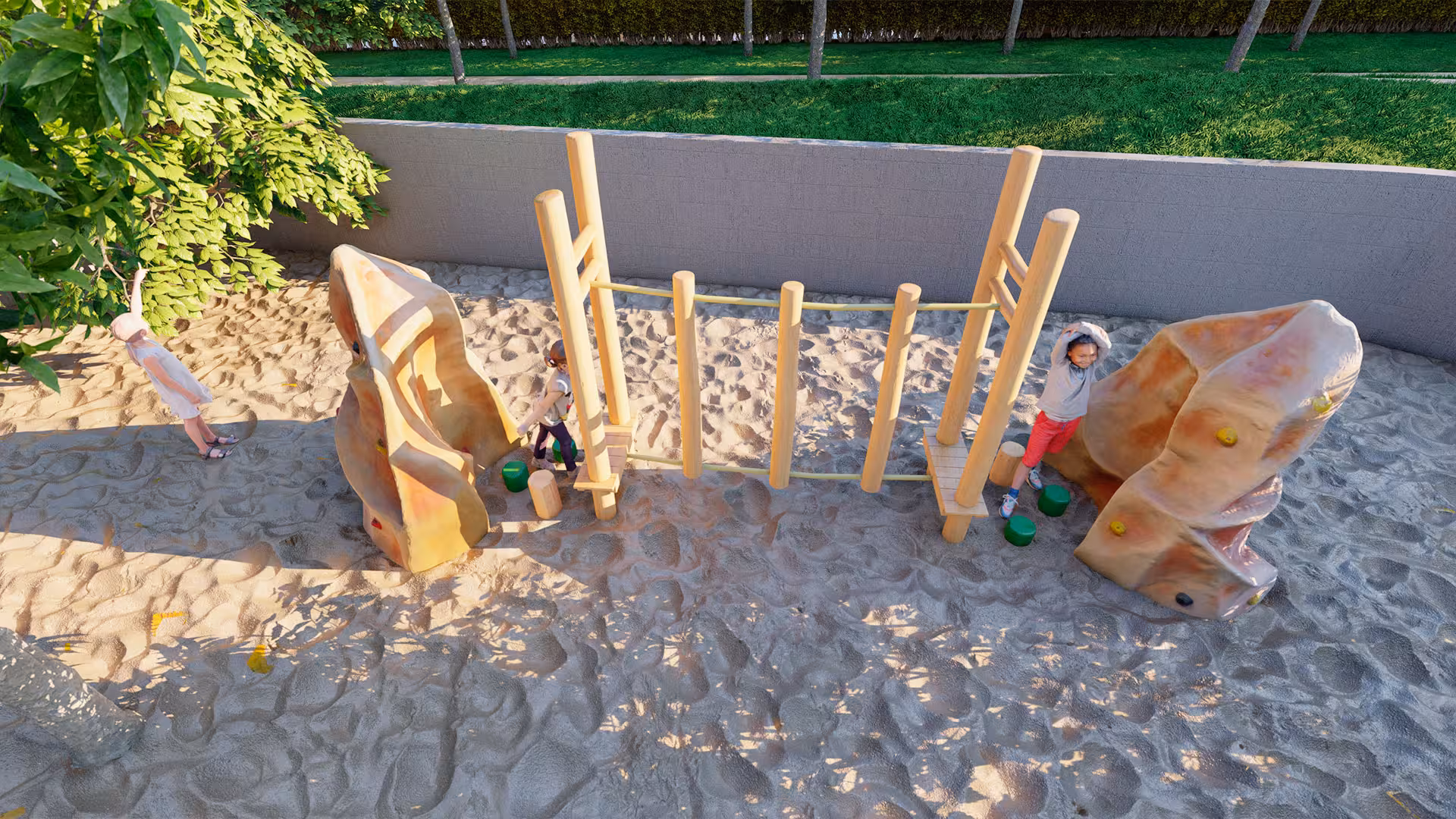 petite traversée escalade et pont pour enfant